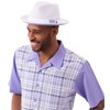 MONTIQUE White with Lavender Bottom Braided Stingy Brim Pinch Fedora