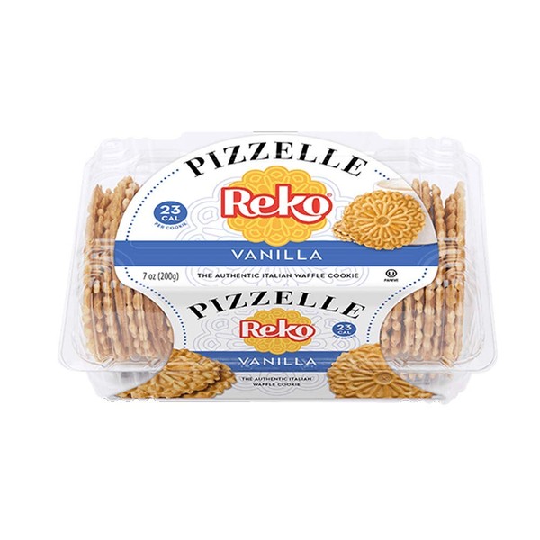Reko Pizzelle Authentic Italian Style Waffle Cookie, Vanilla, 7 Ounce (Pack of 1)