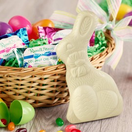 Russell Stover White Pastelle Flat Back Rabbit, 7 oz.