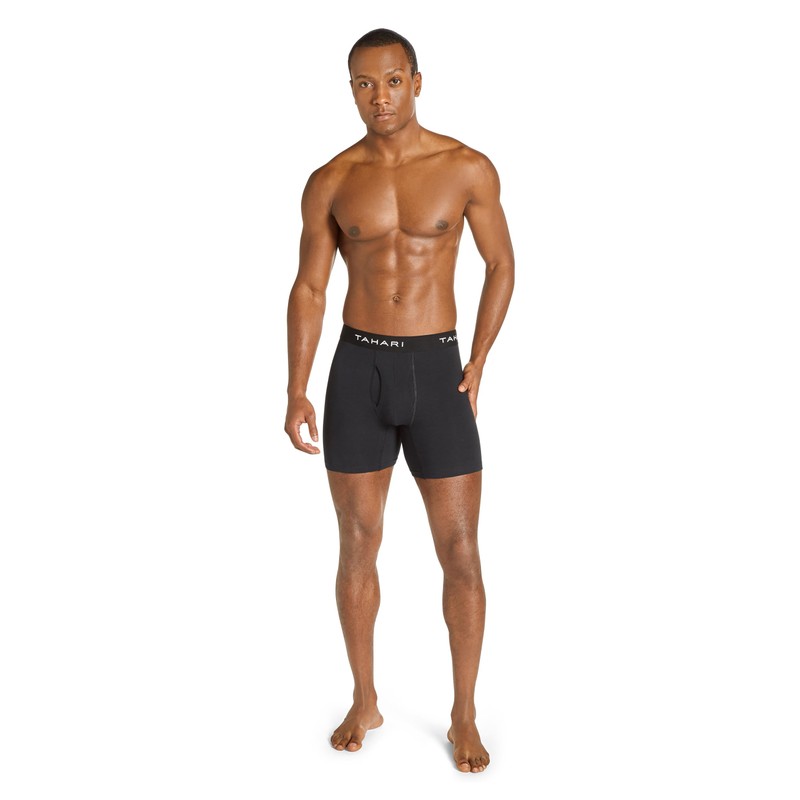 TAHARI Men's 4-Pack Cotton Stretch Boxer Briefs – Soft, Breathable