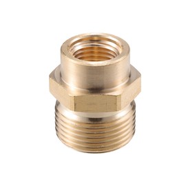 X AUTOHAUX Pressure Washer Connector, G1/4" to 14mm M22x1.5 Male and Female Adapter Brass Screw Hose Connector Universal for Pressure Washer Brass Copper Tone