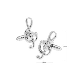 Treble Clef Music Cufflinks with a Presentation Gift Box