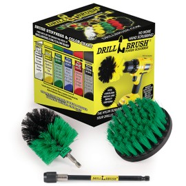 Drill Brush - Kitchen Accessories - Spin Brush Kit with Extension - Grout Cleaner - Mold Remover - Calcium - Rust - Hard Water - Dishes, Pots and Pans, Stove, Oven, Sink, Flooring, Tile, Porcelain