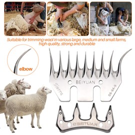 Sheep Shearing Machine, Stainless Steel Goat Scissors, Electric Wool Scissors, Sheep Goats Animal Goat Scissors (Bent 9 Teeth)