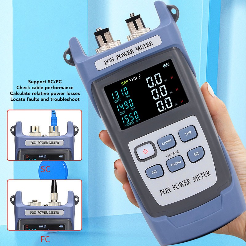 Fiber Optic Power Meter for APC Connector Color LCD Screen