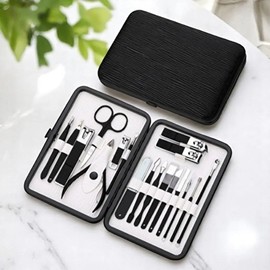 Nail care 18-piece set home nail preparation nail kit - WFHUQOH pink / 네일케어 18종 세트 가정용 손톱정리 네일키트-WFHUQOH 핑크