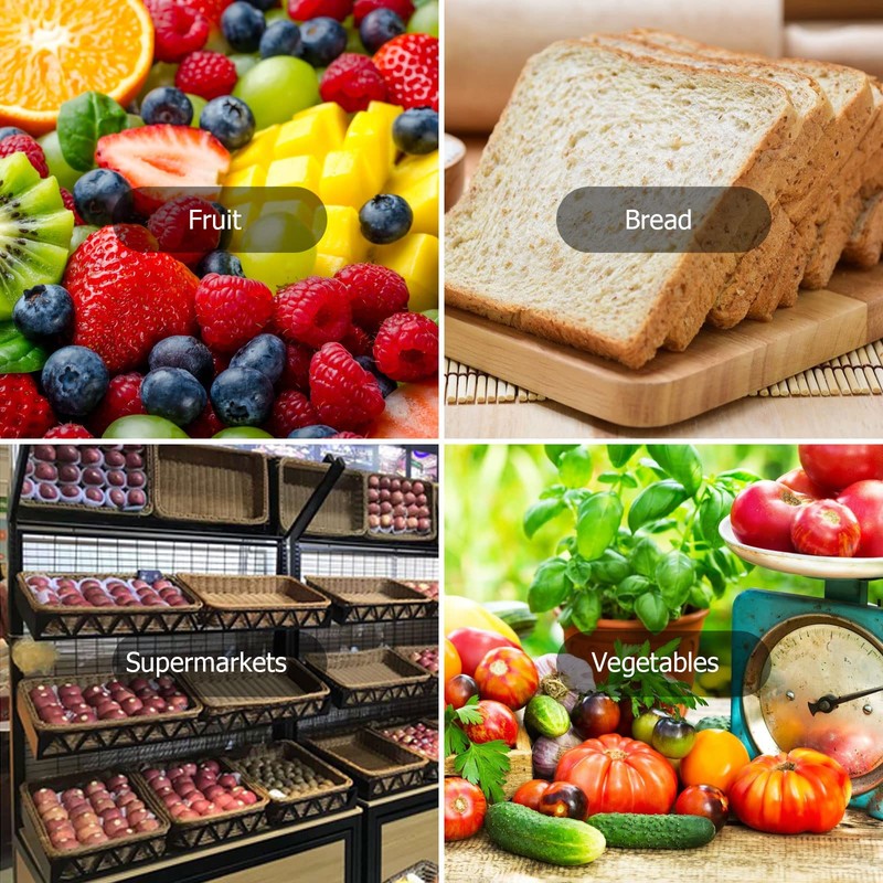 GOYADA 3PCS Rectangular Handmade Wicker Storage Baskets, 35x25x7cm Poly Wicker