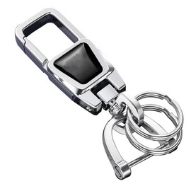 Aeuihmebg Keychain Key Ring Car Key Chain for Men and Women Heavy Duty Car Motorcycle Key Business Gift for Him or Her, Silver Father's Day Gift