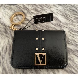 Victoria's Secret Victoria Secret Foldable Soft Credit Card Case Wallet w/ Keychain Black Stud Mix