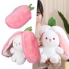Reversible Bunny Plush Toy Throw Pillow Children Cute Cartoon Animal