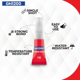 1 Gram (Pack of 24) Single Use Super Glue All Purpose - Superglue - Ca Glue Thick & Strong Adhesive for DIY Craft, Ceramics, Frame, Leather, Metal Etc