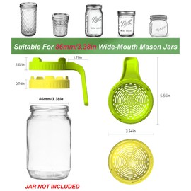 Axim Sprouting Jar Lids,Sprouts Growing Kit for Wide Mouth Mason Jar,Indoor Germination Kit Sprouter Sprout Maker for Broccoli Alfalfa Radish Clover Mung Bean Salad Mix Sprouts (6 Pc,Green)