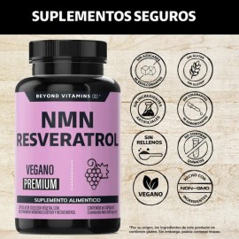 Nmn  Resveratrol Capsulas 99  Betaína Hcl  Quercetina Extracto  Beyond Vitamins  Mononucleotido De Nicotinamida, Nad   Semilla De Uva, Calcio -...    