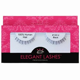 Elegant Lashes #133 Black 100% Human Hair False Under Eyelashes for Lower/Bottom Lashes
