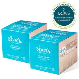 Eban’s Fresh Baked Gluten-Free Cookies - 24 Large Cookies (2 Boxes of 12) - Soft and Chewy, Individually Wrapped, Gourmet, Preservative Free, Non-GMO (Crispy Pecan Shortbread)