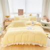 ZIQINPSQ Seersucker Duvet Cover Set Ruffle Duvet Cover Bedding Set,Romantic
