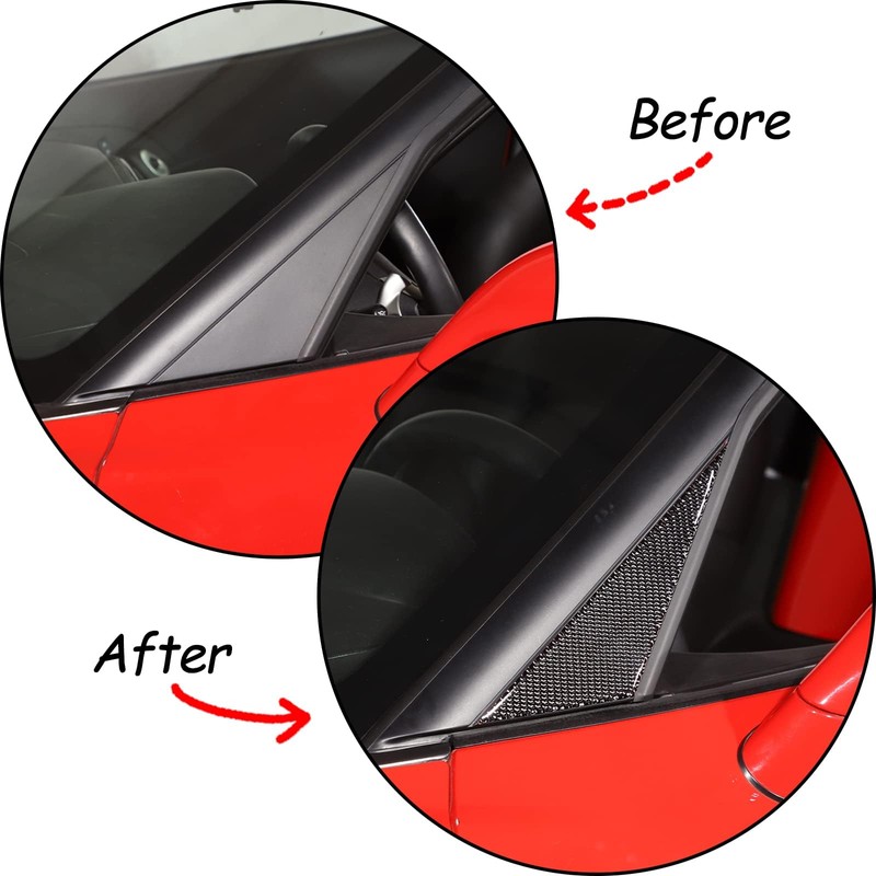 PIUGILH Soft Carbon Fiber A-Pillar Panel Cover Trim Kit, Outer