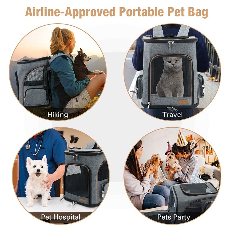 Lekereise Pet Carrier Backpack Expandable Cat Backpack for Medium Dogs