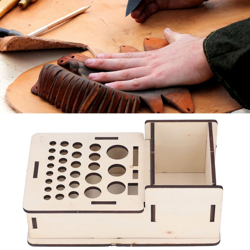 Leather Tools Storage Box Shelf Beech Leathers Craft Rack Stand