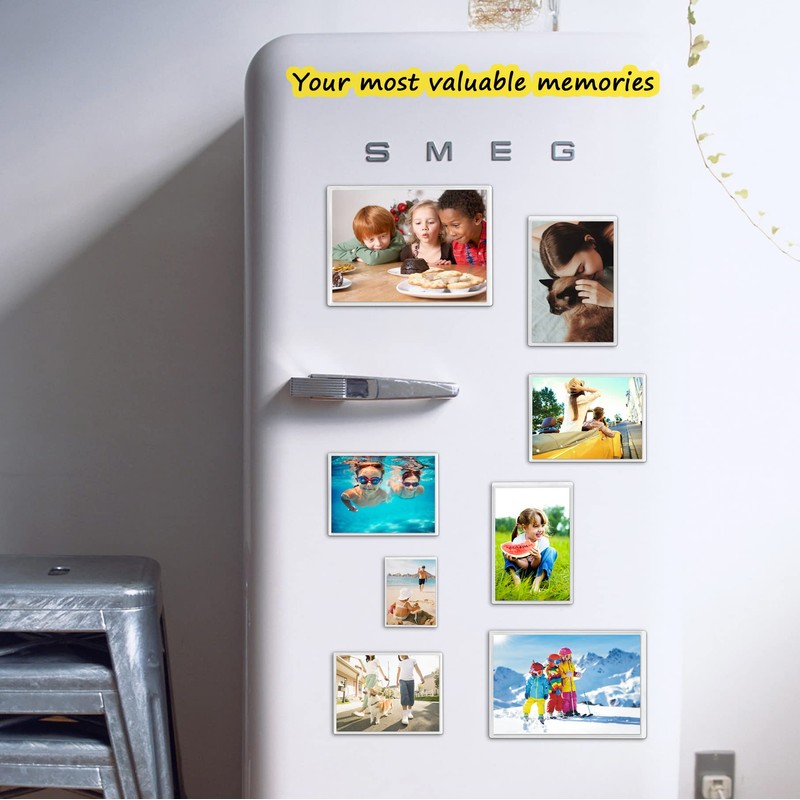 KikoSkool Magnetic Photo Pocket Refrigerator 20 Pack, Hold White 2.5X3.5
