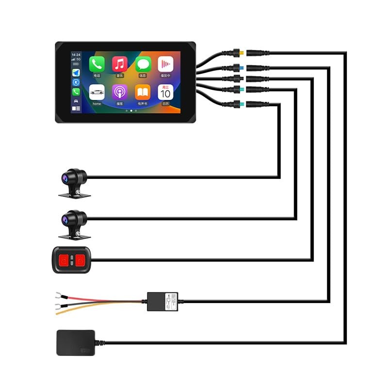 VSYSTO Motorcycle Dash Cam Front & Rear 1080P Cameras with