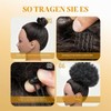 Afro Puff Drawstring Ponytail Synthetic Curly Natural Extension Hairpieces (Black-1)
