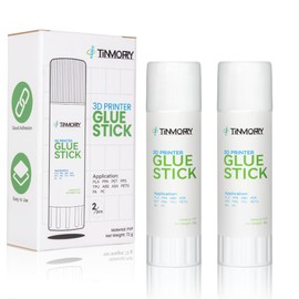 【TINMORRY】Glue Stick for 3D Printer, PVP Solid Glue Stick for Hot Bed. Prevents warping and improves adhesion of PLA/PETG/TPU/ASA filaments (2 pieces), 1.3 oz (36 g) per piece
