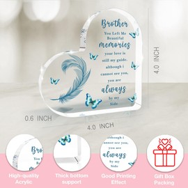Loss Of Brother Sympathy Gifts Sympathy Memorial Gifts For Loss Of Men, Loss Of Brother Sympathy Gifts, Bereavement Condolences Grief Gifts, Funeral Memorial Decor Acrylic Sign