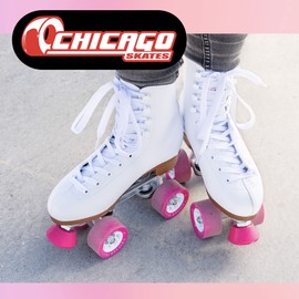 Chicago Women's Classic Roller Skates - Premium White Quad Rink Skates