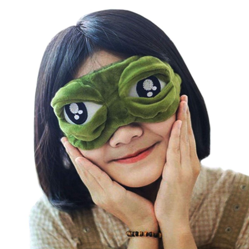 Linian Creative Cartoon Frog Eye Mask Funny Sleeping Mask Novelty