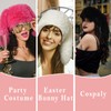 Y2K Fuzzy Bunny Hat for Women Cute Plush Beanie with