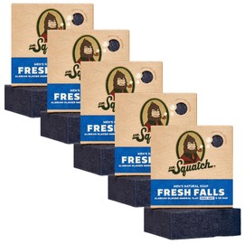 Dr. Squatch Jabón en barra natural para hombres, jabón de proceso frío sin productos químicos agresivos, Fresh Falls (5 onzas, paquete de 5)