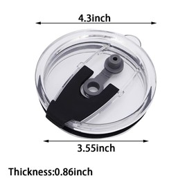 NA 2 Pcs Classic Clear Flip Replacement Lids Eco-Friendly Reusable Non-Slip Replacements Splash Spill Lids for Tumbler Travel Cup(20 oz)