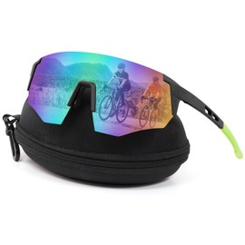 Sunshinestar Schnelle Brille Grün, Fahrradbrille Herren Damen, Sonnenbrille UV400 Schutz, Winddicht Anti-Beschlag, Für Sportbrille Radfahren MTB Rennrad Ski Laufen Angeln Golf Rave,Outdoor-Aktivitäten