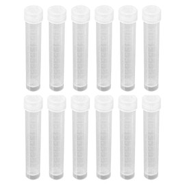 Plastic Test Tube 10ml Freezing Tube with Lid Vertical Screw Cap Graduated Cryovials for Liquids, Fluids, Seeds, Spices, Lab Testing, Mixing, Arts (100PCS)