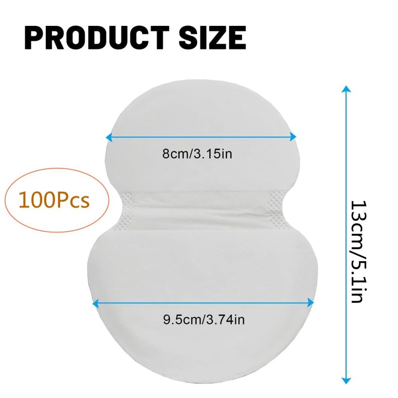 100 Pcs Underarm Sweat Pads,Disposable Underarm Pads,for Men and Women