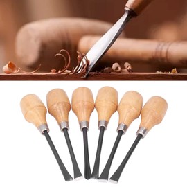 Wood Chisel Set, 6 Portable and Useful Wood Chisel Tools for Close Connection with Beech Wood Handle for DIY
