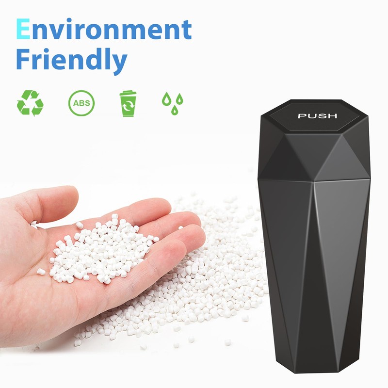 SINSEN Car Trash Can, Garbage Bin Mini Trashcan, Interior Automotive