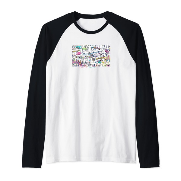 Where's Waldo- Funny Airport Raglan Baseball Tee