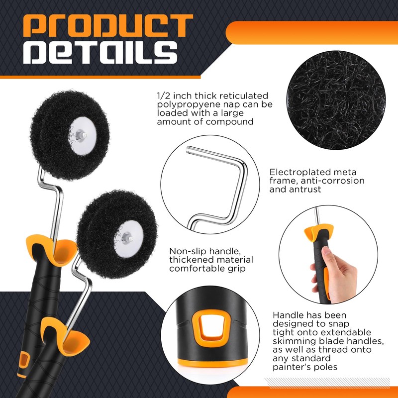 Leumoi 3 Pieces Drywall Corner Rollers Drywall Corner Compound Roller