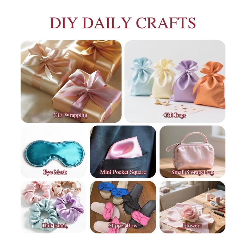 Q&J Fabric Co 15Pcs Satin Shiny Silky Cloth Fat Quarter