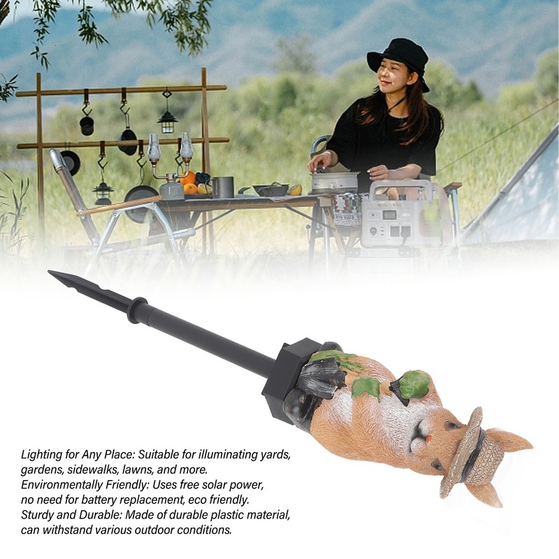 Solar Garden Light Bunny Statue Plastic IP65 Waterproof All Weather