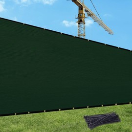 UPGRADE Privacy Screen Fence Customized 6x99 FT Dark Green Outdoor HDPE Mesh Fabric for Construction Site Deck,Backyard,Patio with Zip Ties DZUG08