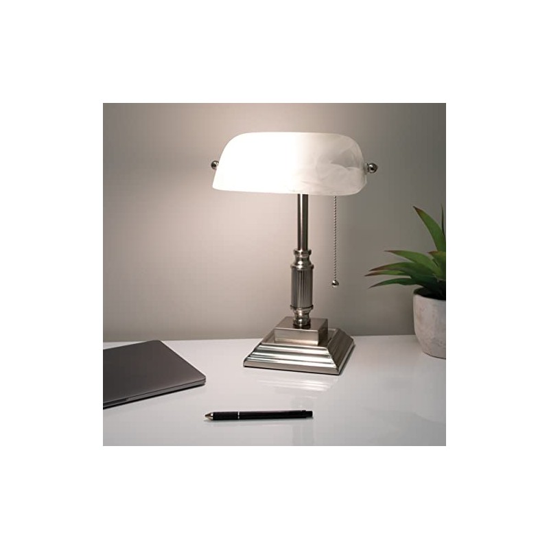 V- Light White Shade LED Desk Lamp, Vintage Lamp, Study