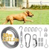 Outdoor Dog Tie Out Trolley Cable System Kit with Pulley,