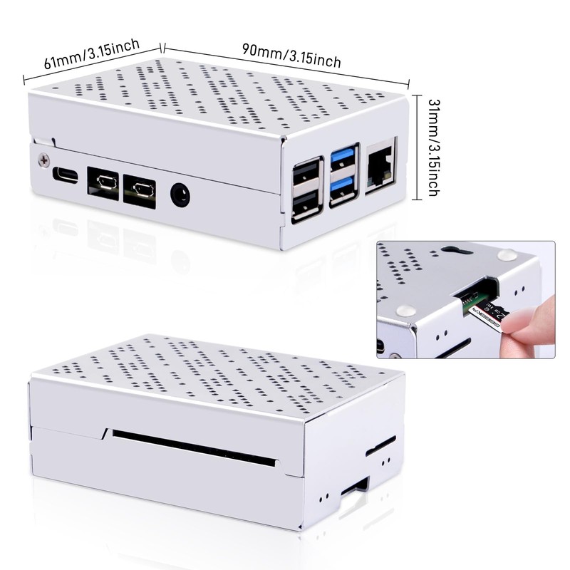GeeekPi Raspberry Pi 4 Case,Raspberry Pi 4 Aluminum case with