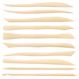 10Piece Double Ended Clay Sculpting Tools, Wooden Clay Modeling Tools, Ceramic Pottery Tool for Cutting, Soap Carving and Smoothing