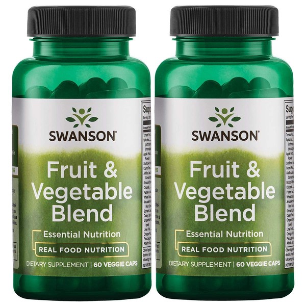 Swanson Fruit & Vegetable Blend 60 Veg Caps 2 Pack