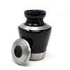 Black with Brushed Metal Accent Cremation Urns for Men and
