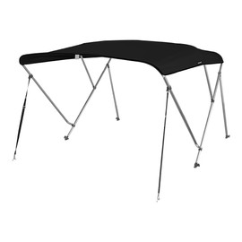 MSC 3 Bow 4 Bow Bimini Top Boat Cover with Rear Support Pole and Storage Boot(Black, 3 Bow 6'L x 46" H x 79"-84" W)